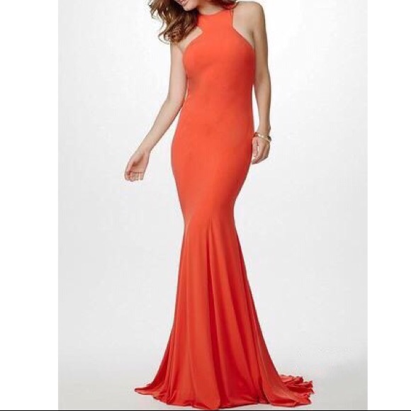 Jovani Dresses & Skirts - SPORTY RACERBACK NECKLINE JERSEY GOWN